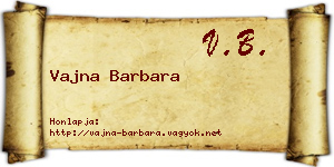 Vajna Barbara névjegykártya